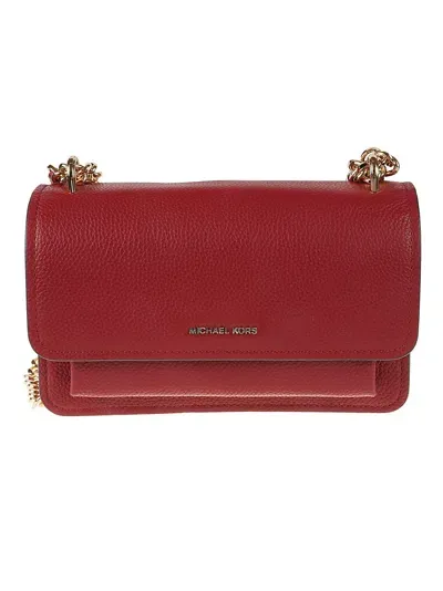 Michael Kors Chain Strap Logo Flap Shoulder Bag In Deep Red