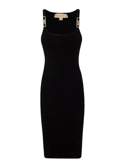 Michael Kors Empire Hw Midi Tank Dress In Negro