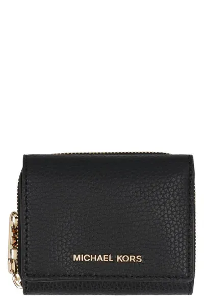 Michael Kors Empire Leather Wallet In Black