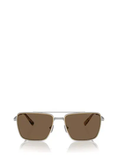 Michael Kors Eyewear Blue Ridge Square Frame Sunglasses In Silver