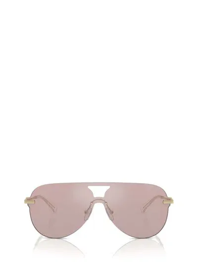 Michael Kors Eyewear Cyprus Shield Frame Sunglasses In Gold