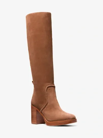 Michael Kors Hayden Suede Boot In Brown