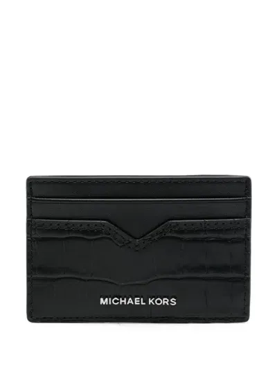 Michael Kors Hudson Notched Cardcase In Black