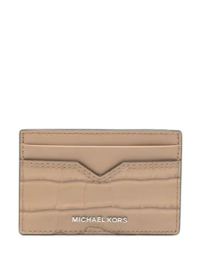 Michael Kors Hudson Notched Cardcase In Grey