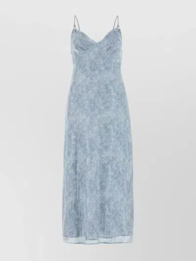 Michael Kors Jacquard Texture Knee Length Dress In Light Blue