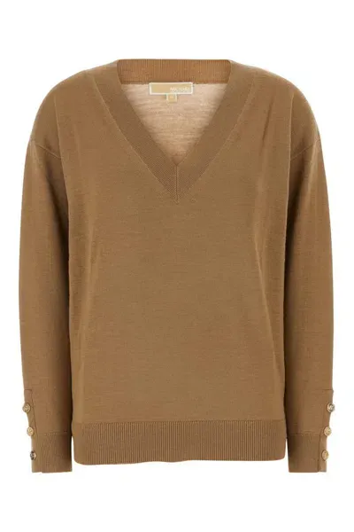 Michael Kors Beige Merino Wool Sweater In Light Brown