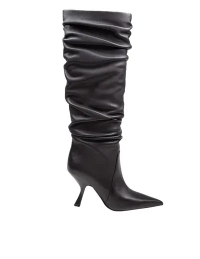 Michael Kors Leather Boot In Black