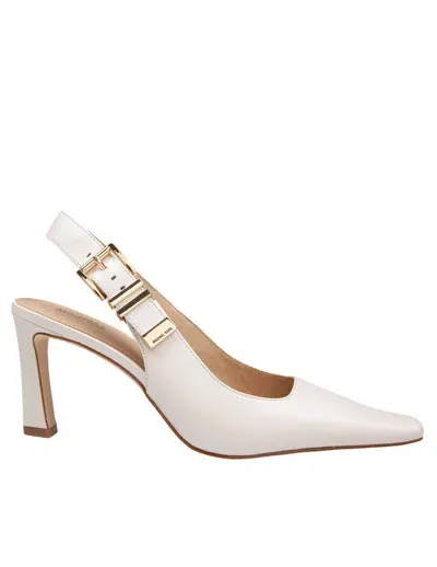 Michael Kors Leather Slingback Pumps In Neutrals