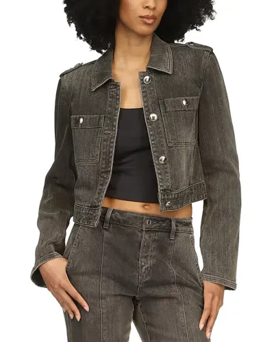 Michael Kors Michael  Cropped Denim Jacket In Charcoal