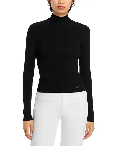 Michael Kors Michael  Ribbed Sweater In Black