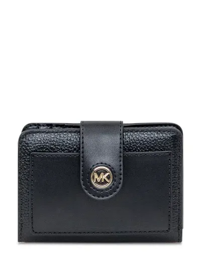 Michael Kors Small Leather Wallet In Black