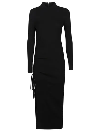 Michael Kors Stretched Ruched Dress In Black