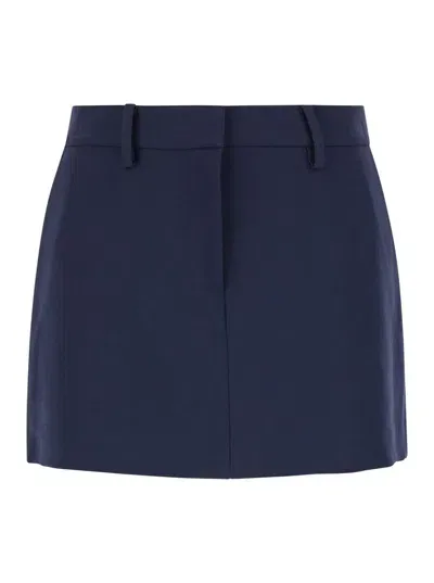 Michael Kors Trouser Mini Skirt In Blue