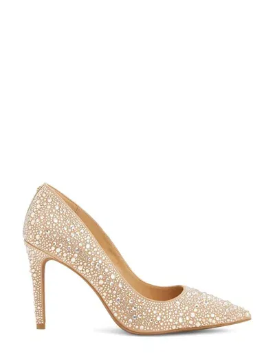 Michael Kors 95mm Alina Flex Rhinestone-embellished Pumps In Gold