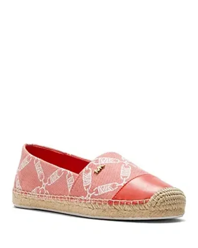 Michael Kors Women's Kendrick Cap Toe Espadrilles In Optic White,spiced Coral