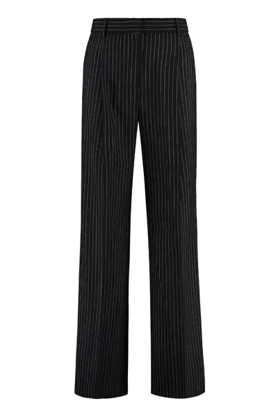 Michael Michael Kors Wool Blend Trousers In Black