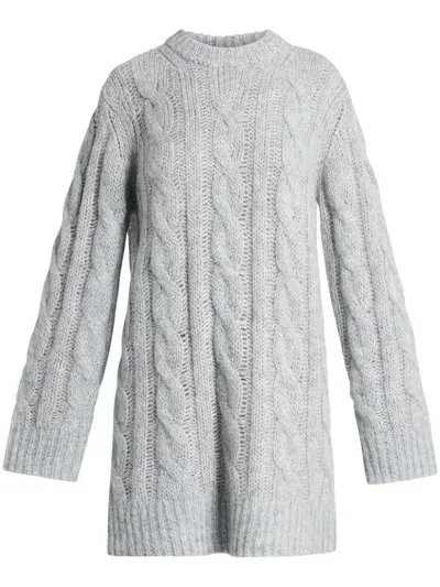 Michael Michael Kors Cable-knit Dress In Grey