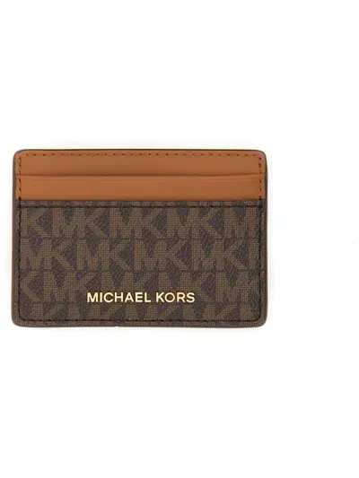 Michael Michael Kors Card Holder With Logo In Brown