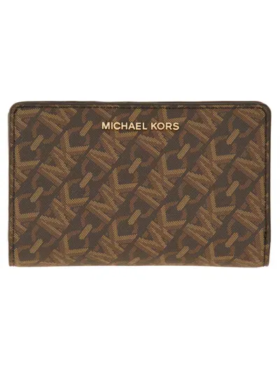 Michael Michael Kors Empire Logo Wallet In Brown