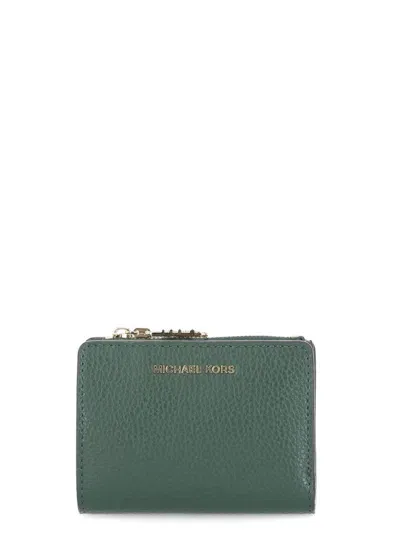 Michael Michael Kors Empire Small Zipped Wallet In Green