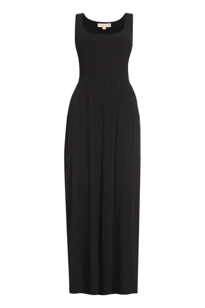 Michael Michael Kors Knitted Long Dress In Black