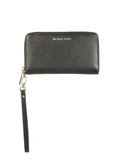 Michael Michael Kors Large Wristlet Wallet In Black