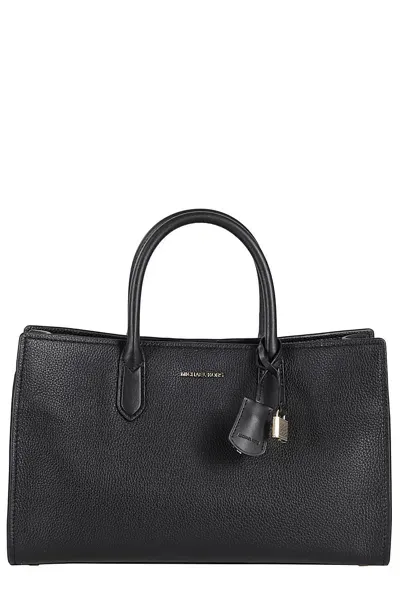 Michael Michael Kors Md Ew Satchel In Black