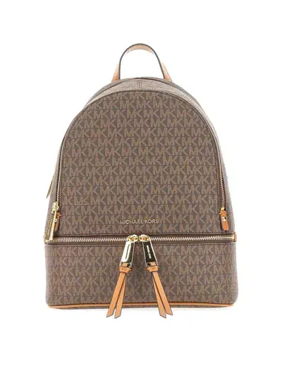 Michael Michael Kors Backpack  Zipper Medium In Brown