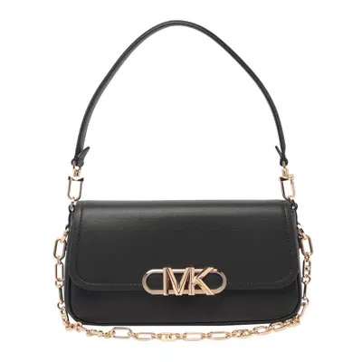 Michael Michael Kors Parker Leather Shoulder Bag In Black