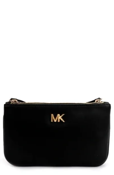 Michael Michael Kors Reversible Leather Belt Bag In Black/gold