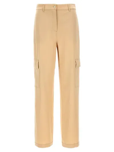 Michael Michael Kors Satin Cargo Pants In Brown