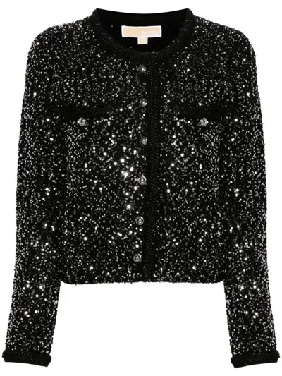 Michael Michael Kors Sequin-embellished Cardigan In Silber