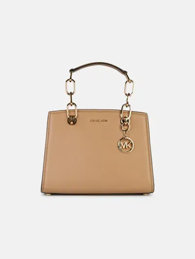 Michael Michael Kors 'cynthia' Small Beige Leather Bag