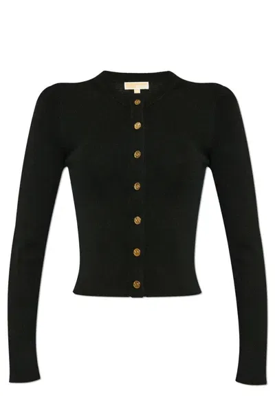 Michael Michael Kors Snap Buttoned Cardigan In Black