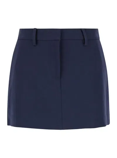 Michael Michael Kors Trouser Mini Skirt In Blue