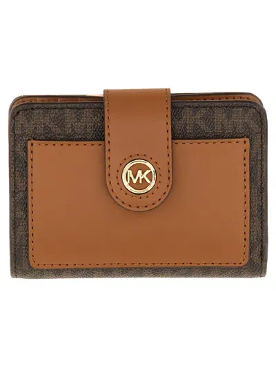 Michael Michael Kors Wallet With Logo In Brown