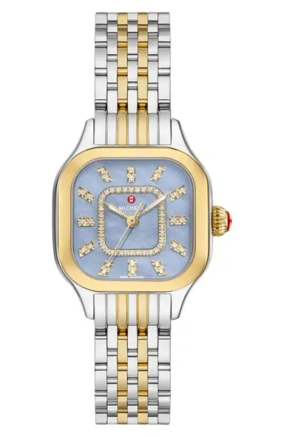 Michele Meggie Watch, 29mm X 29mm In Blue/two-tone