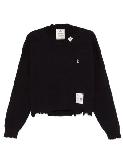 Miharayasuhiro Distressed Sweater In Schwarz