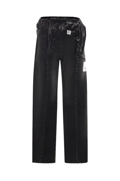 Miharayasuhiro Maison Mihara Yasuhiro Panelled Straight Leg Jeans In Black