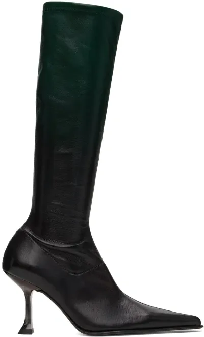 Miista Green & Black Carlita Tall Boots