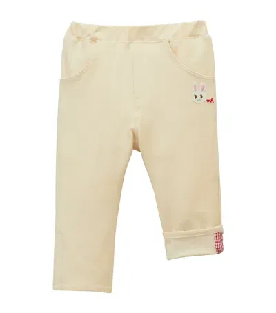 Miki House Kids' Bunny-patch Jeans In Neutral