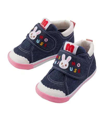 Miki House Kids' Denim Low-top Sneakers In Navy