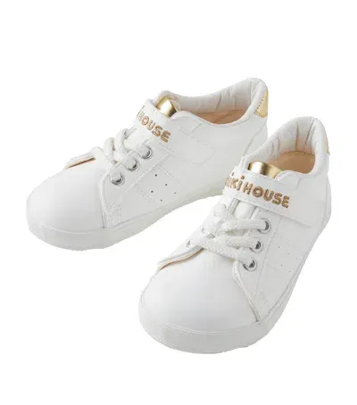 Miki House Kids' Logo Sneakers In White