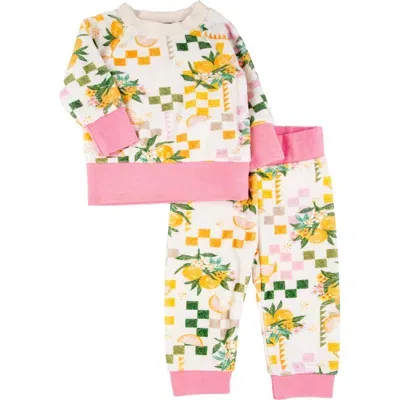 Miki Miette Babies'  Charlie Citrus Long Sleeve Top & Pants Set In Tropicana