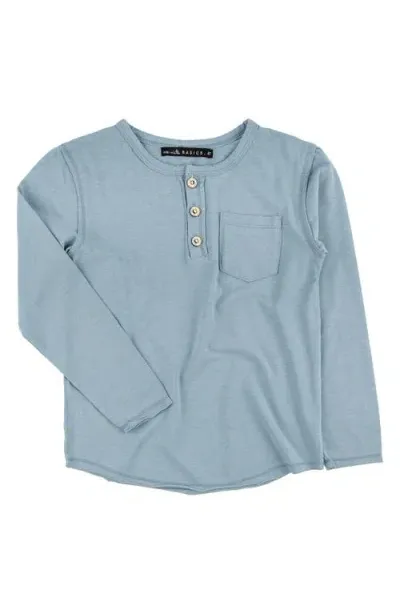 Miki Miette Kids' Buzz Long Sleeve Henley In Lagoon