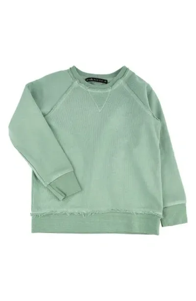 Miki Miette Kids' Iggy Crewneck Sweatshirt In Spruce