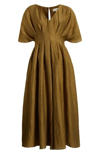 Mila Mae Dolman Sleeve A-line Dress In Olive