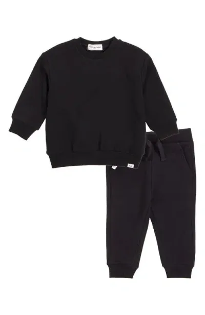 Miles The Label Babies'  Basics Sweatshirt & Joggers Set In Black