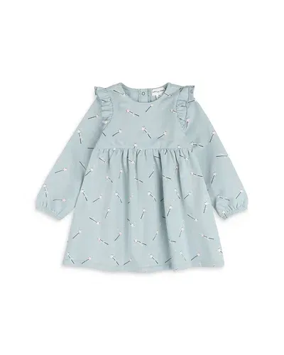 Miles The Label Girls' Magic Wand Print On Cloud Blue Terry Dress - Little Kid In Turquoise