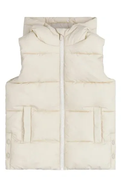 Miles The Label Kids' Birch Hooded Puffer Vest In Beige